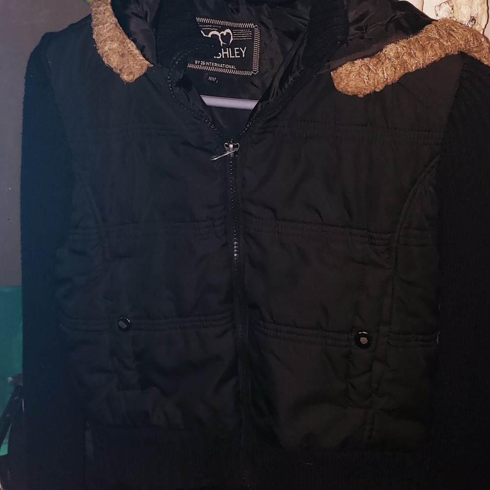 Ashley by 26 International Black Zip-Up Jacket